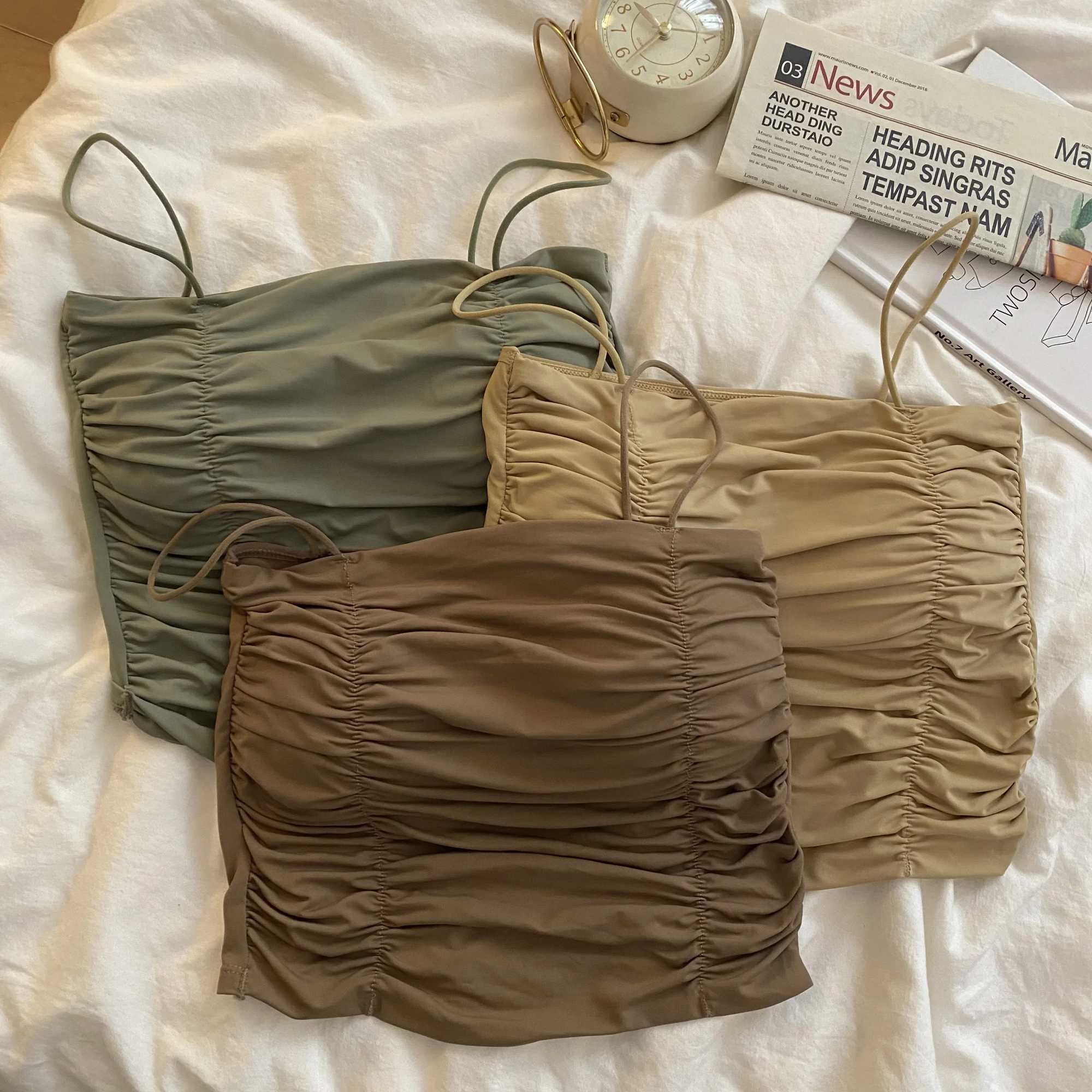 Women Crop Tops Sexy Tank Top For Lady Summer Tube Tops With Cups Fe Underwear Lingerie Woman Clothing Girls Camisole VestXJ250212
