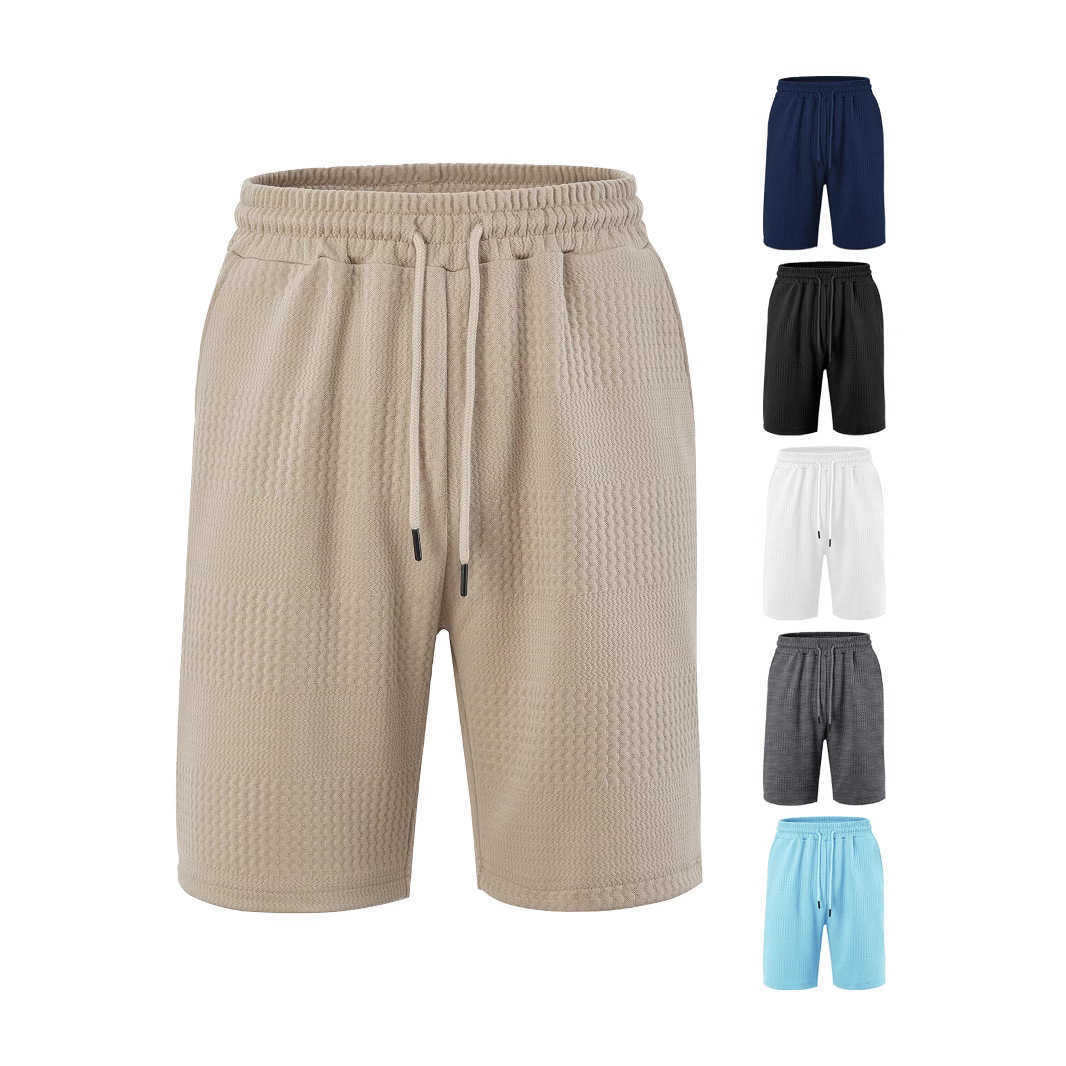 Mens European size TK cargo tray loose large horizontal jacquard fabric mens casual shorts beach pants W250212