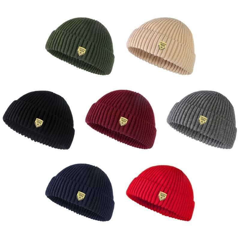Street Style Hip Hop Sklcap Men Brimless Beanies Baggy Melon Cap Winter Keep Warm Knitted Bonnet Dancer Casual Beanies Hats X250212
