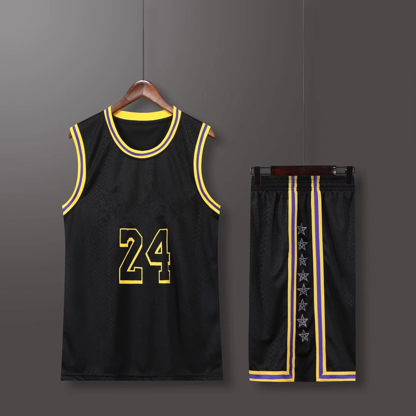 New 2024 Men's Sports Kit American JAMES Fans Basketball Jerseys Men Kids Game Team Shirt Training Vest And Shorts