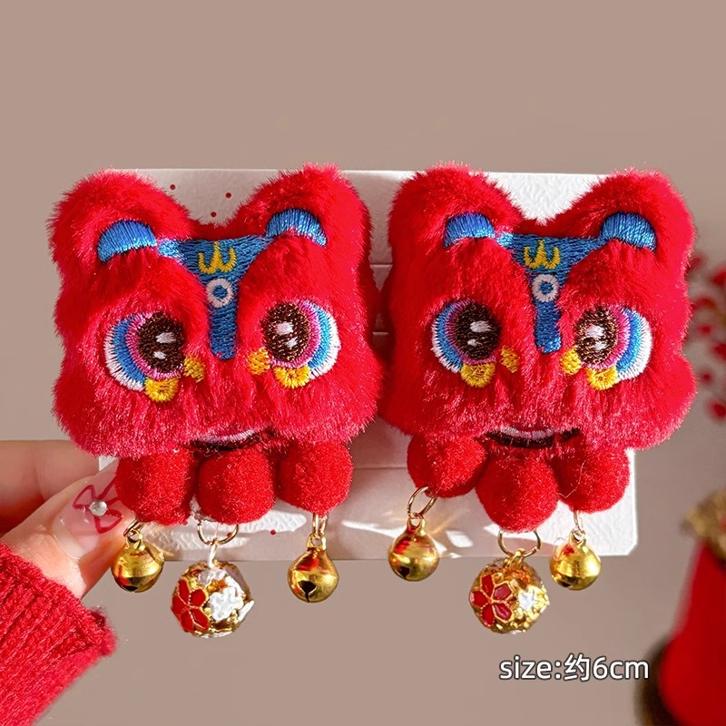 Kids' Red Lion Tresses Hair Clasps - Charming Ancient-Style Split Ends Headwear Decor