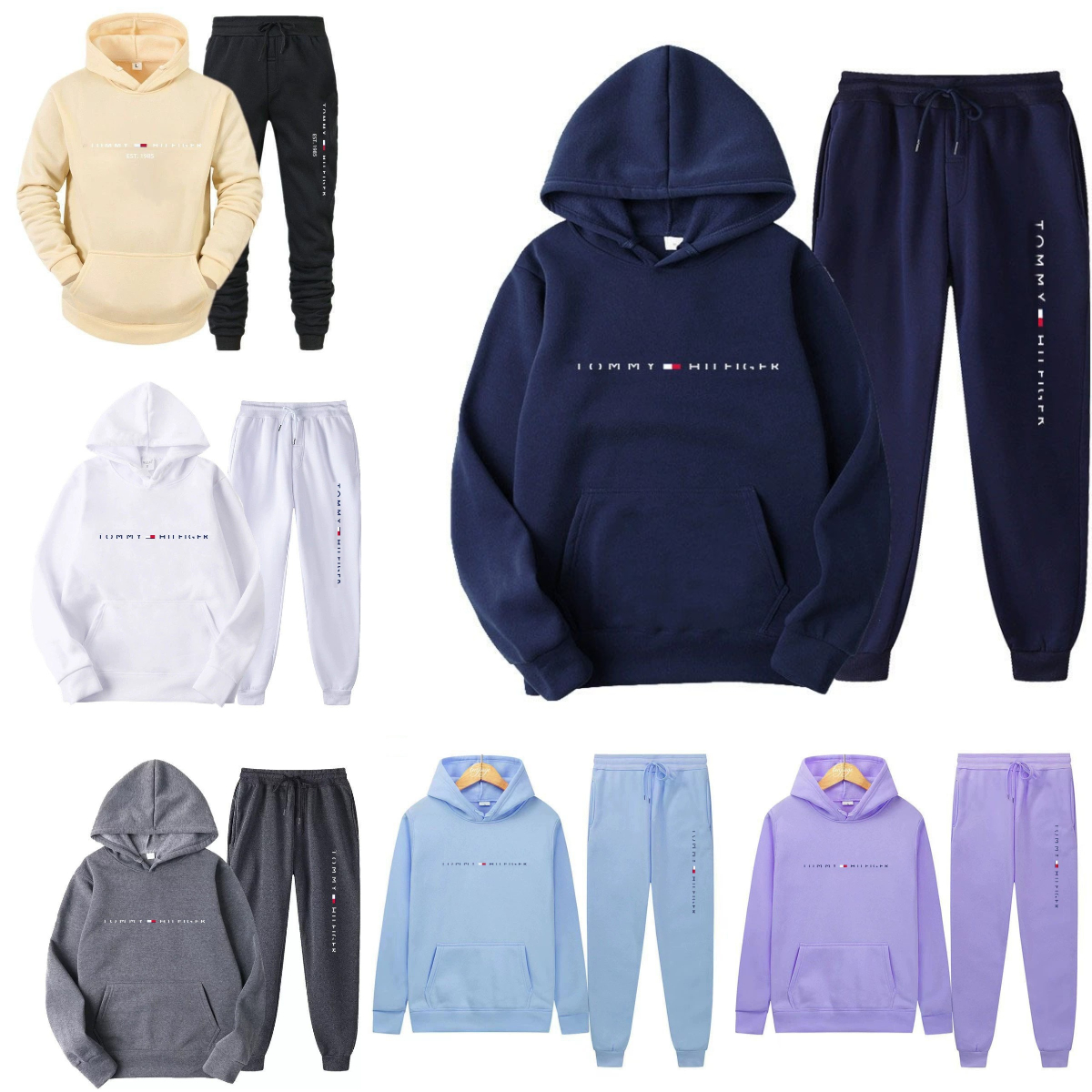 Men's Tracksuit Unisex Designer Hooded Fleeced Hoodie & Pants Fashion Brand Printed Sportwear Casual Loose Running Tracksuit