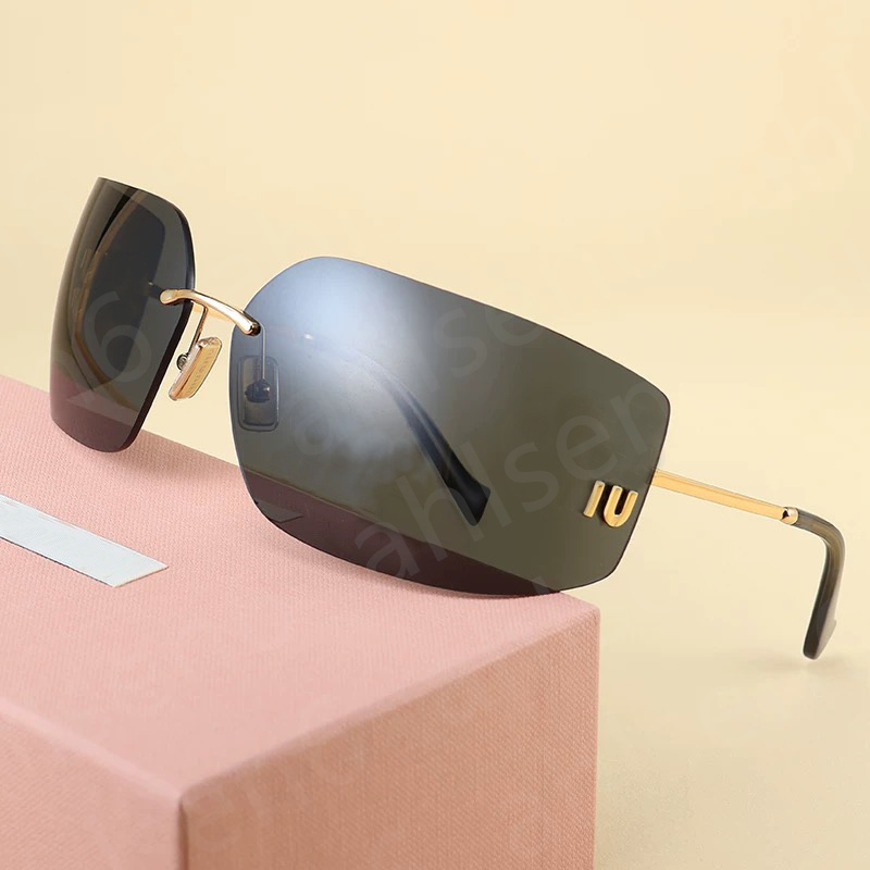 designer sunglasses for women luxury rimless sunglasses Euro american trend glasses classic fashion large lens curved lenses high quality sunglasses 54y