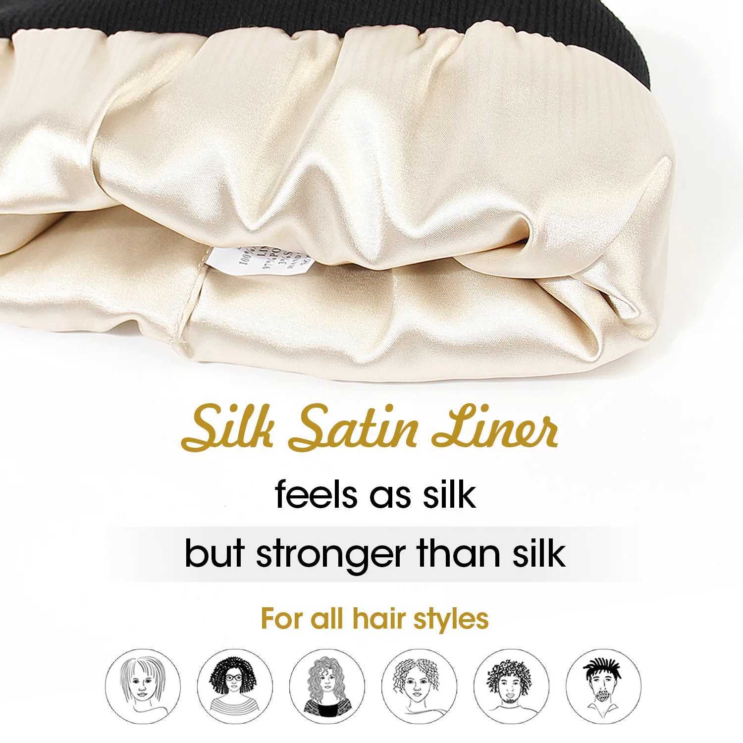 Winter Hat For Women Silk Satin Li Beanies Chunky Caps Men Warm Fashion Women Bonnet Sklies Caps M Fem Balaclava Hats X250212