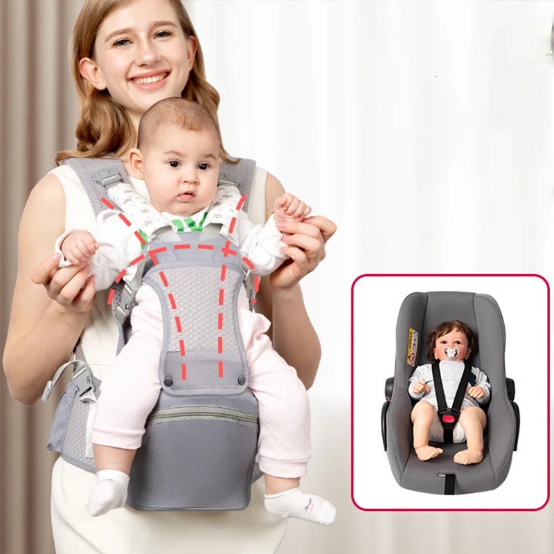 2025 Style born Ergonomic Baby Backpack Infant Baby Hipseat Front Facing Ergonomic Kangaroo Baby Wrap Sli 250211