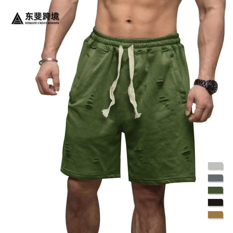 2024 Summer Thin Mens Shorts Solid Color Shorts Loose Breathable Casual Pentagram Pants Trendy Style W250212