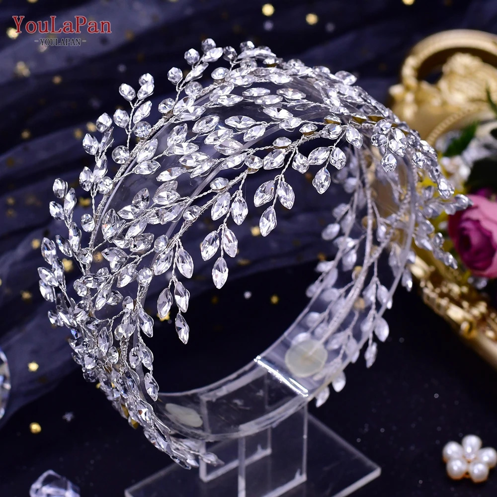YouLaPan HP308 Rhinestones Headbands for Bride Handmade Bridal Tiara and Crown Wedding Hair Jewelry Accessories Headdress 250208