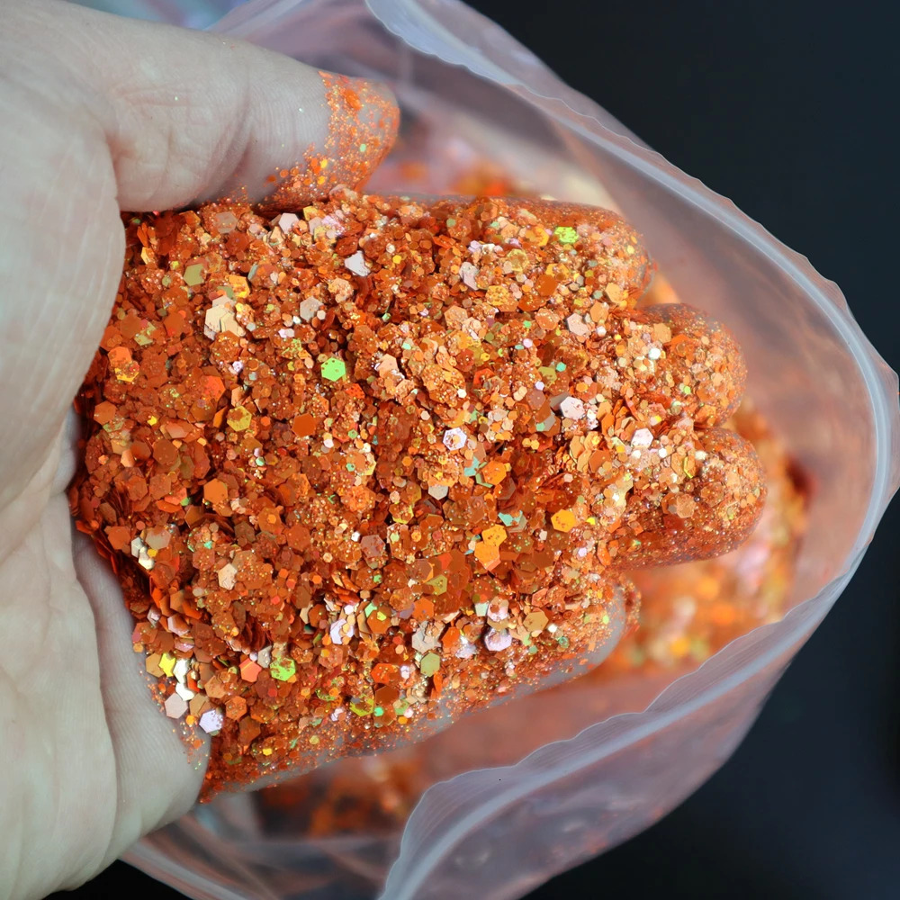 106 colors Wholesale 1KG Hexagon Holographic Chunky Glitter Nail Tips Bulk Glitter Powder Flakes Sparkly Glitter Resin Crystal 250208