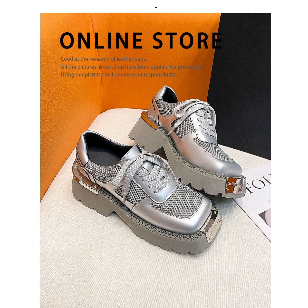 Motorcycle fb339 Men Punk New Boots Style Platform Women Metal Sneakers Female Goth Shoes Couple big size 35-40 Thick Bottom Trainers