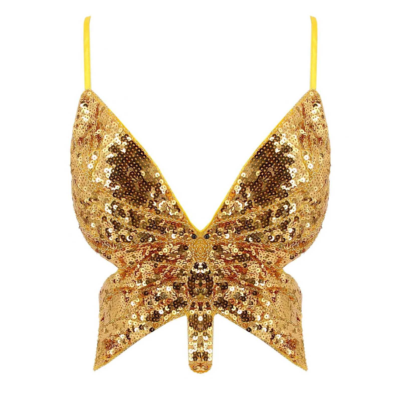 Sexy Backless Bandage Sparkly Sequin Crop Top for Women Fashion Dance Vest Carnival Come Bra Belly Outfits Sequin BrasXJ250212