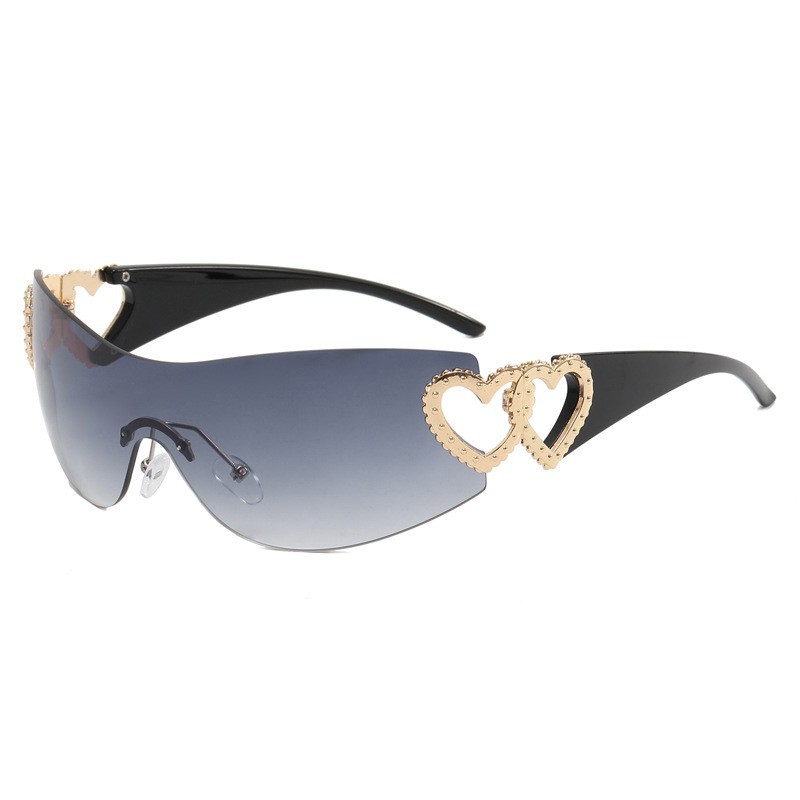 New love accessory one-piece sunglasses Y2K net red ins sunglasses European and American trend sunglasses 2025 Wholesale