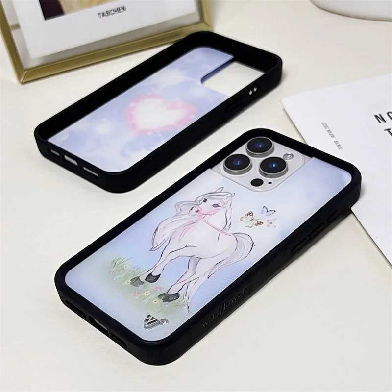 Wildflower 3D Flowers Phone Case for iPhone 16 15 14 13 12 Pro Max 16Plus Cute Moon Love WF Metal Wolf Cover Funda Z250211