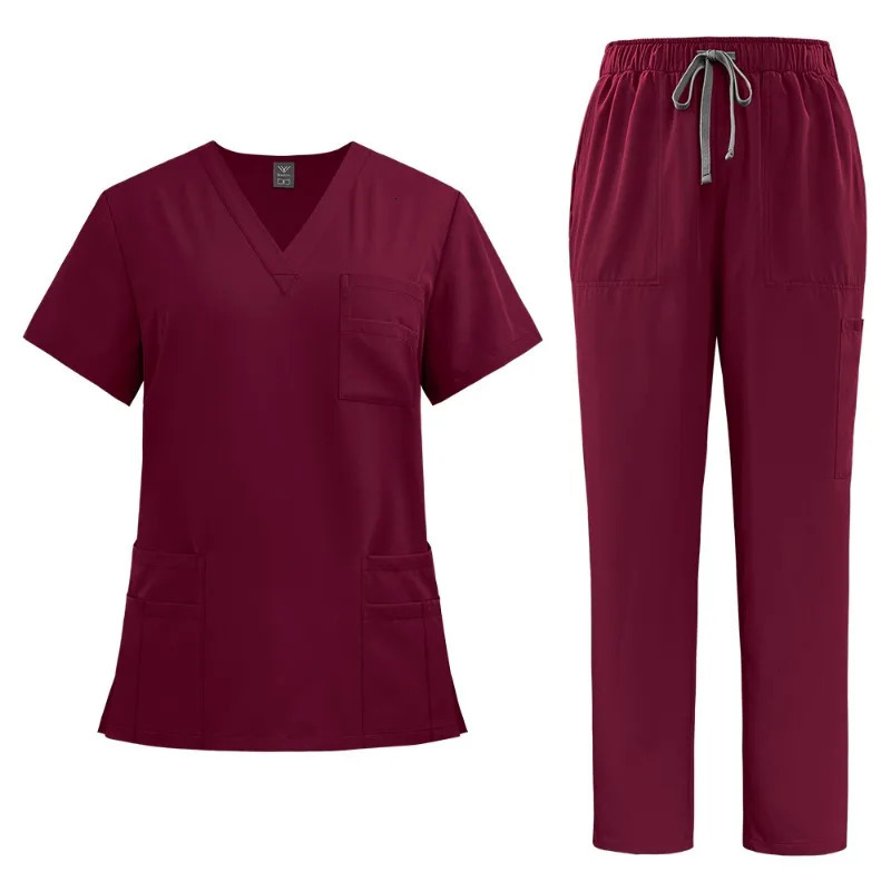 Unisex Uniforms Men Women Nursing Clothes Nurse Scrubs Sets Doctor Dentist Workwear Clinical Tops Pants 250115