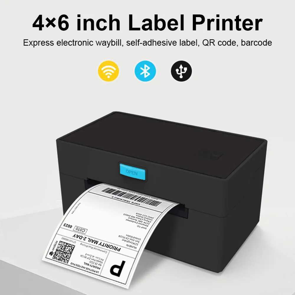 High Speed Label Barcode Printer USB Bluetooth Thermal Printer Android IOS Label Maker Sticker Shipping Express Label Printer R250612