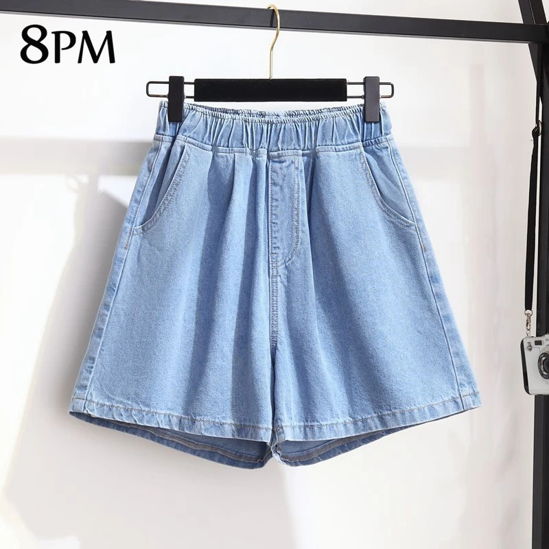 Womens Lounge Bermuda Shorts Plus Size Casual Summer Cotton Knee Length Shorts With Pockets Denim Shorts Jeans 3XL 4XL 5XL 250212