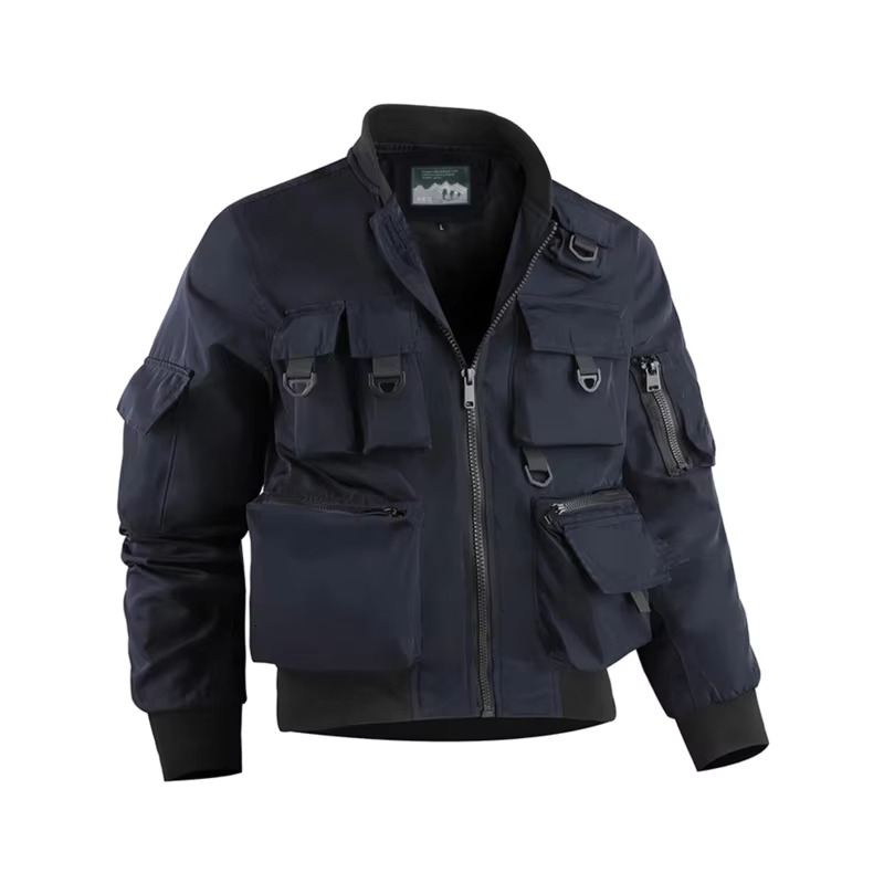 Spring And Autumn Men's New Multifunctional Military Off-Road Jacket Multi-Pocket Simple Solid Color Casual