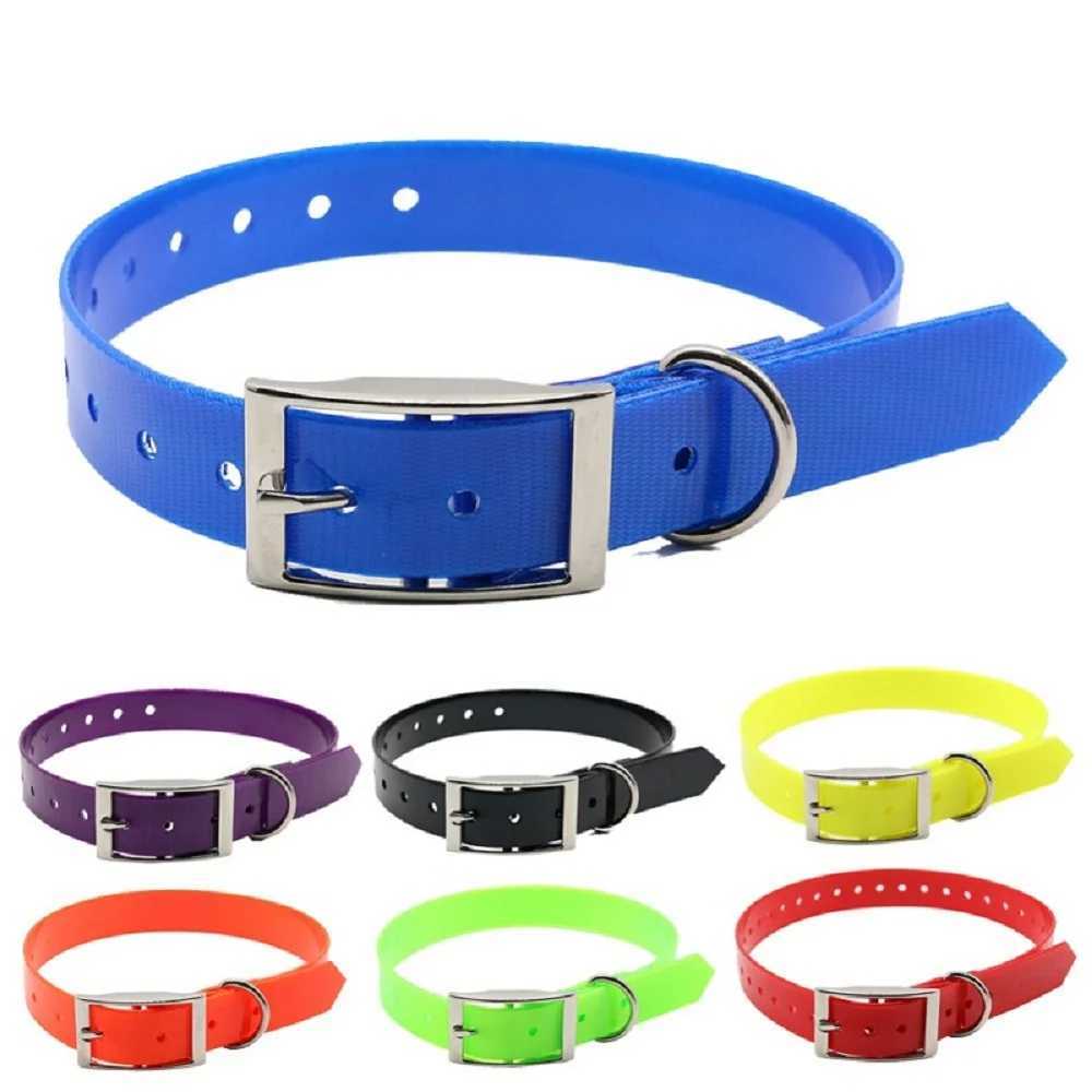 Dog Harnesses High Quality Large Dog Collar Adjustable TPU Durable Waterproof Pet Dog Collar For Puppy Strap Pure Color Dog Accessories H250217