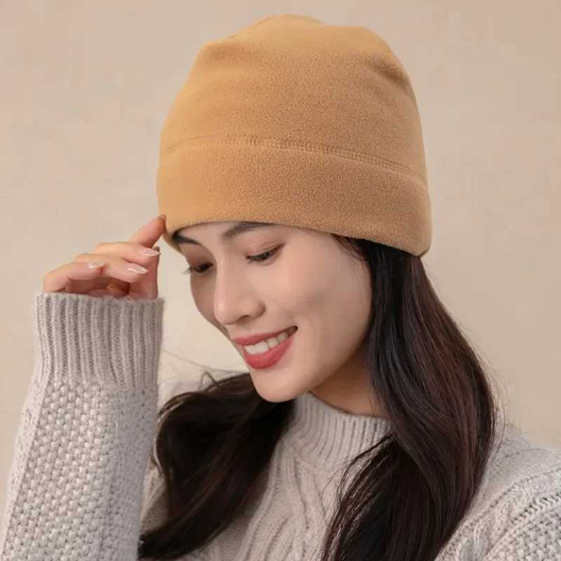 Mens Polar Fleece Cap Winter Warm Outdoor Sports Skiing Cycling Hat Windproof Soft Beanie Cap Wen Ski Bike Hat X250212