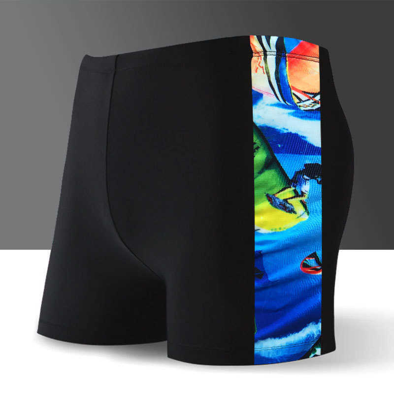 Tiger Run Hot Spring Swimming Pants Mens Printed Slim Fit Lace up High Elastic Loose Sport Plus Fat Swimming Pants W250212