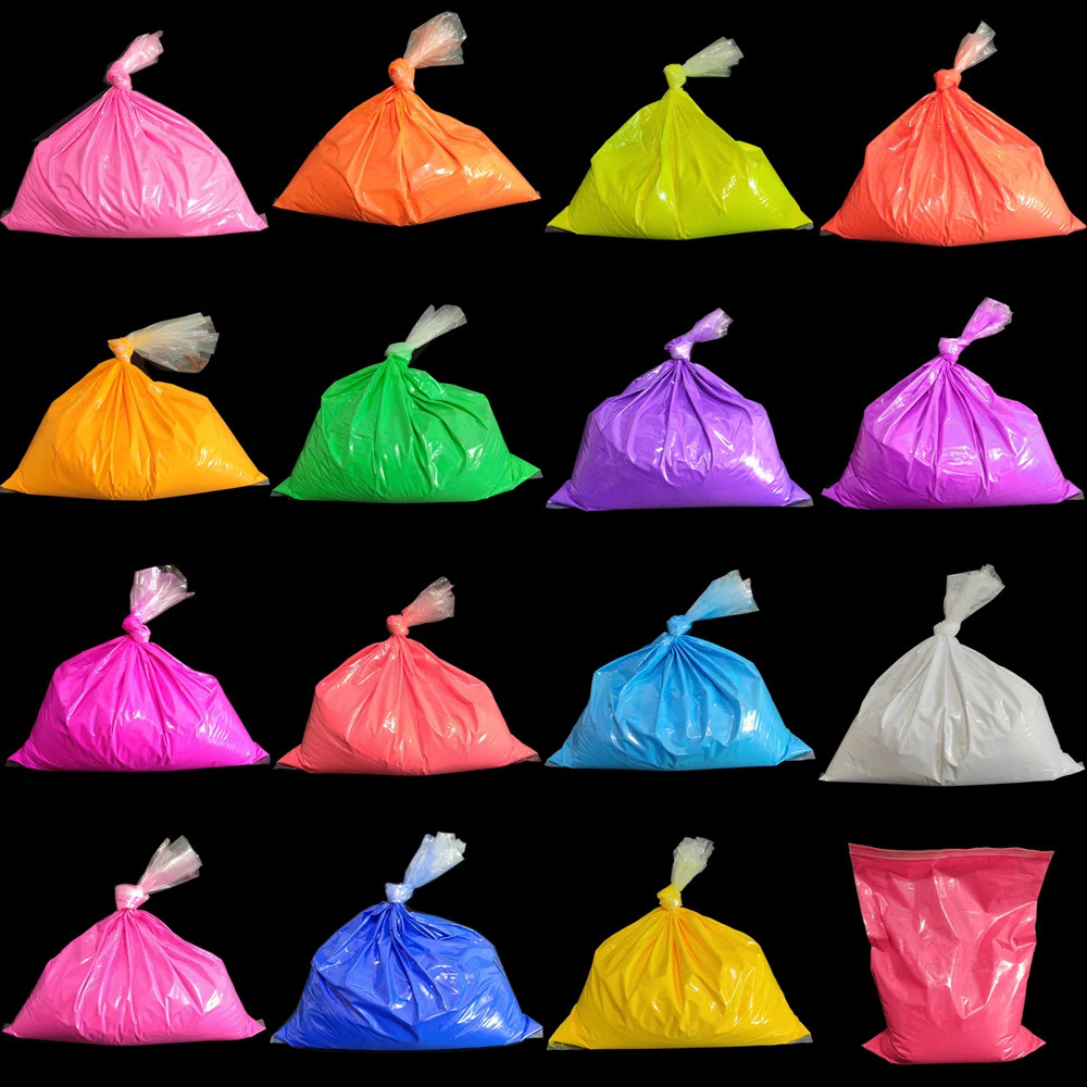 500g Neon Fluorescent Nail Powder DIY Soap Cosmetic Paint Pigment in Pink Yellow White Orange Blue Rose - Drawing Pigments 250208