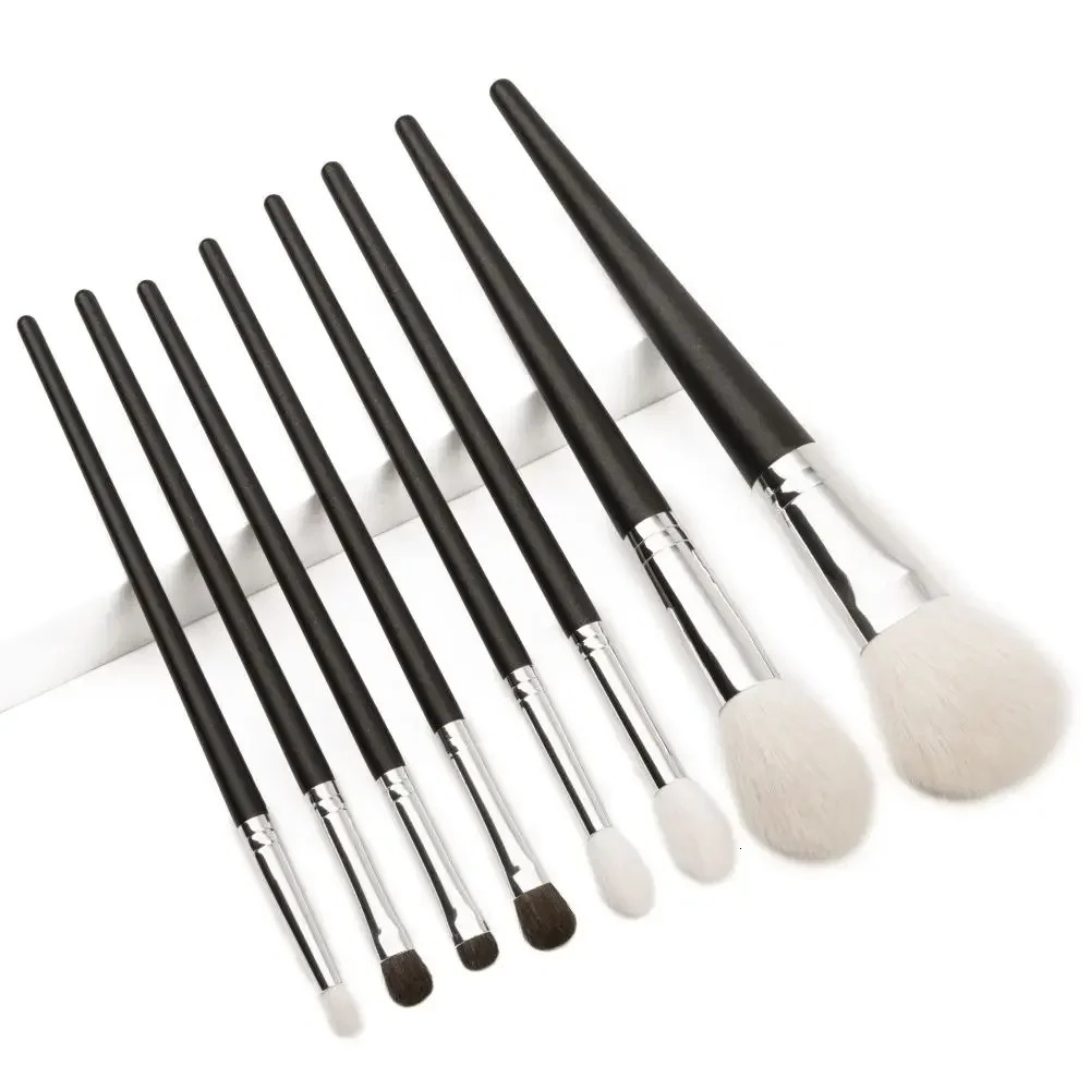 ONE ORCHID Pro 8 Pcs Goat Hair Powder Highlighting Makeup Brushes Pencil Tapered Crease Blending Shader Eyeshadow Cosmetic Kit 250207