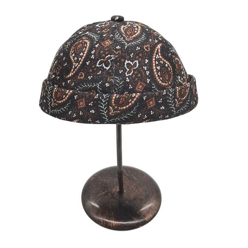 Mens Wens Beanies Melon Caps Streetwear Print Paisley Hip Hop Brimless Beanie Cap Sklies Bonnets Hat For M Fem X250212