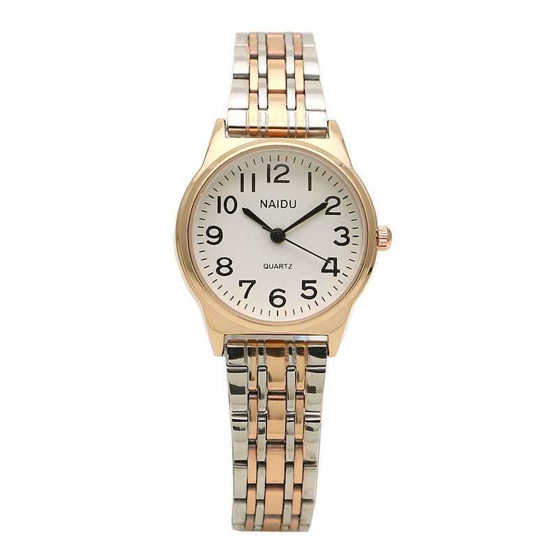 Literary and artistic students steel band quartz watch stainless steel band fashionable girls watch Sen series large digital face womens watch W250212