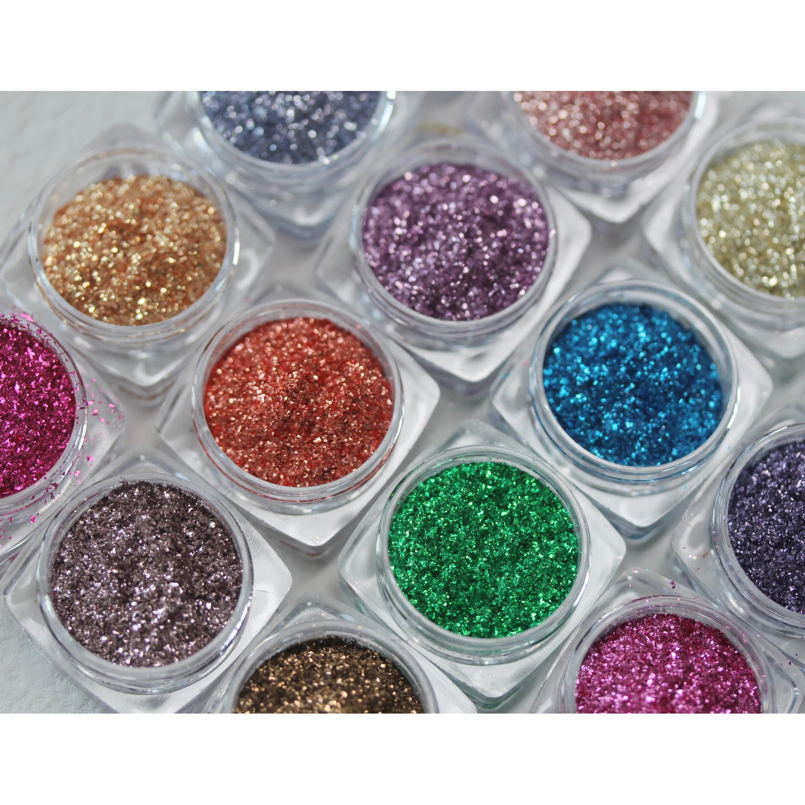 0.5*0.5mm Solvent Resistant Metallic Color Flakes Glitter Dust for Nail Polish Shiny Sticker Face Body Resin Diy Crafts Cosmetic 250208
