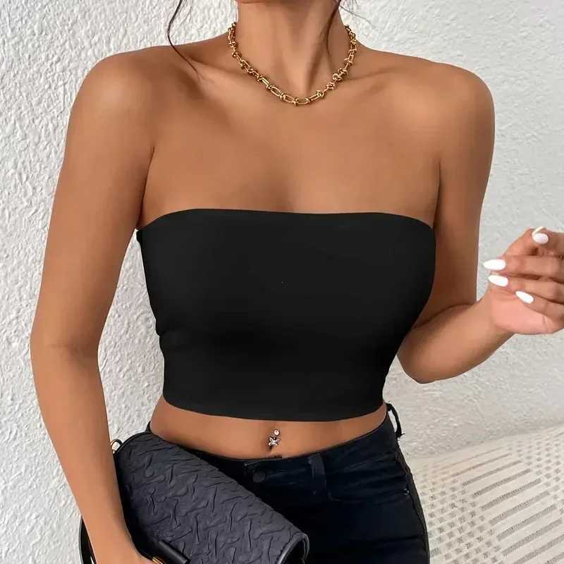 Sexy Bodycon Crop Tube Top Solid Stretchy Tube Top Casual Every Day Tops Womens ClothingXJ250212