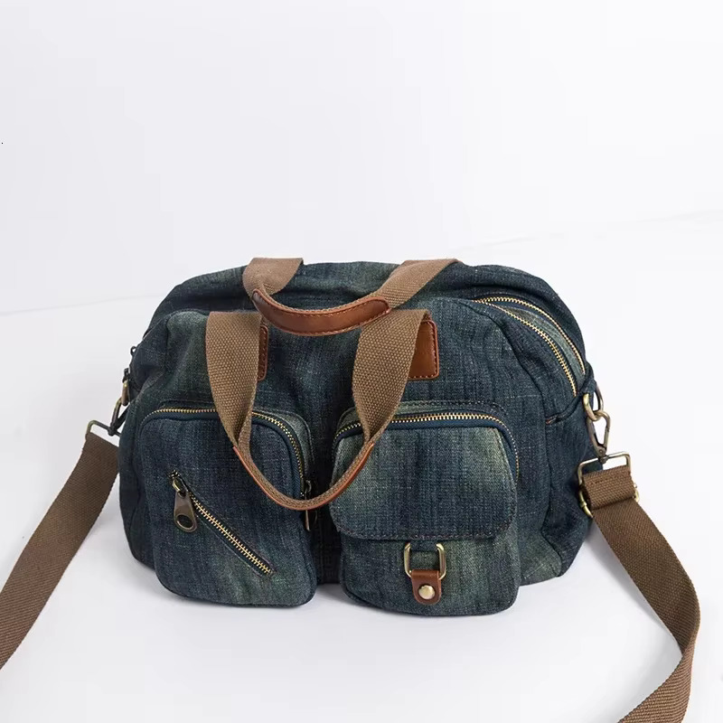 Casual Denim Women Handbag High Quality Jeans Female Crossbody Vintage Big Totes Travel Shoulder Bag Large Bolsa Blue