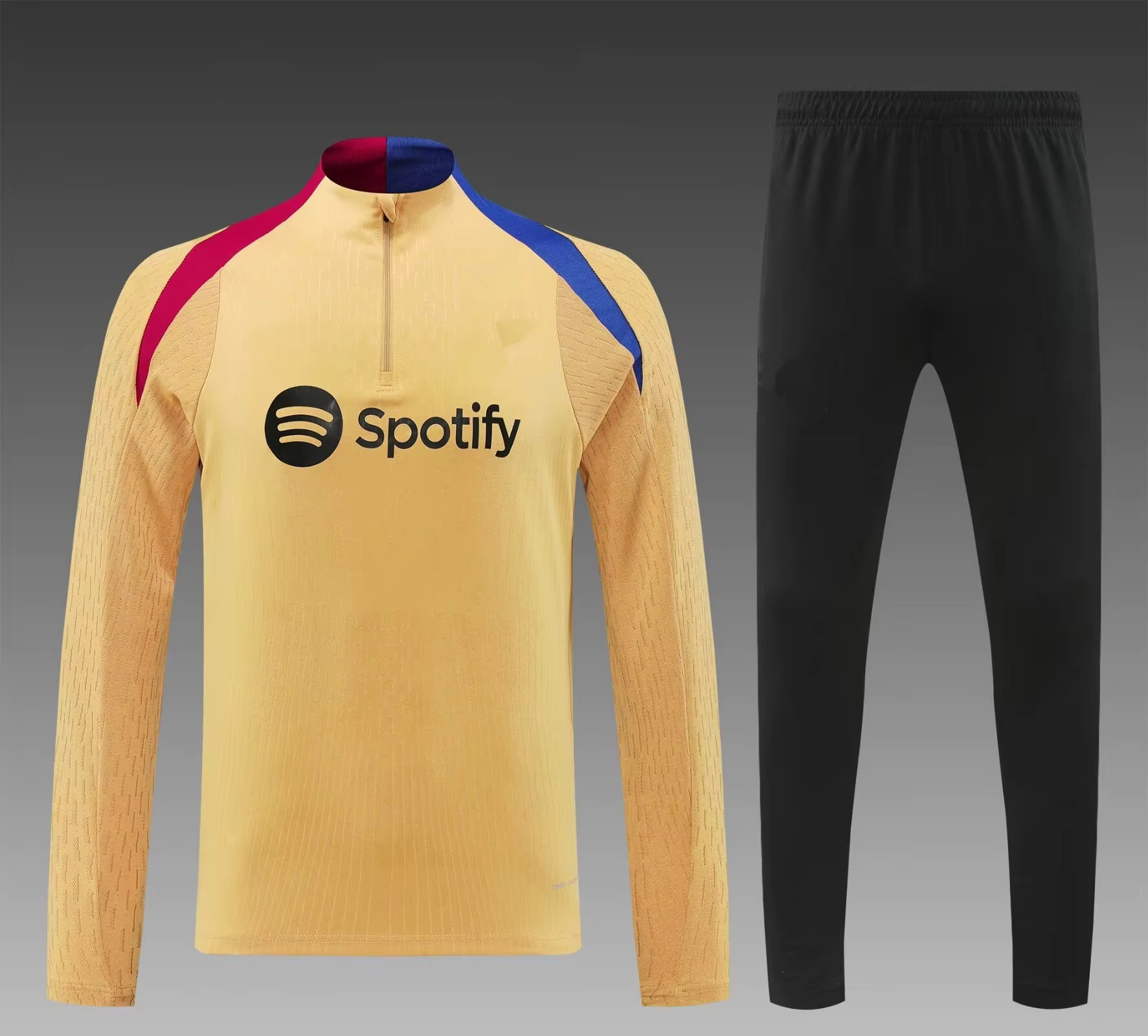 New Men Sports Set Barcaes Fans Shirt Soccer Half Zipper Jacket Training Wear Games Jerseys Baseball Kit Tops And Trousers