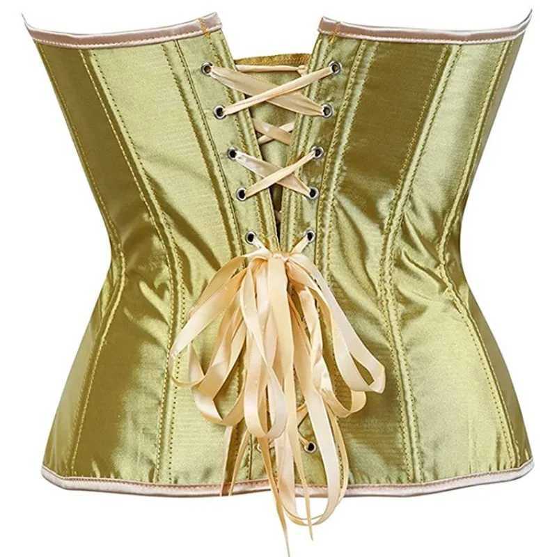 Sexy Satin Body Shaper Underbust Corset Women Steampunk Bustier Top Lingerie Gothic Waist Trainer Shapewear Underwear ClothesXJ250212