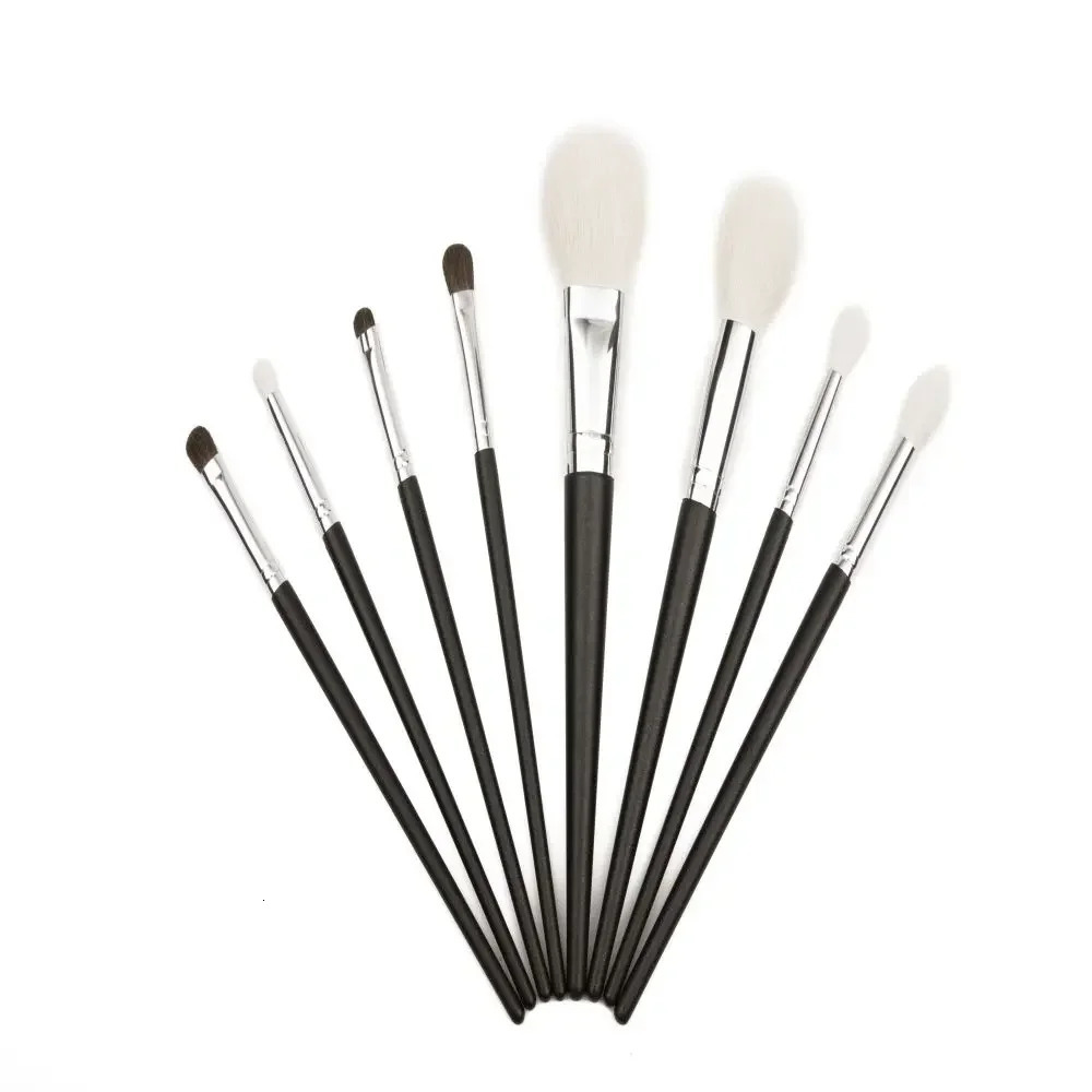 ONE ORCHID Pro 8 Pcs Goat Hair Powder Highlighting Makeup Brushes Pencil Tapered Crease Blending Shader Eyeshadow Cosmetic Kit 250207