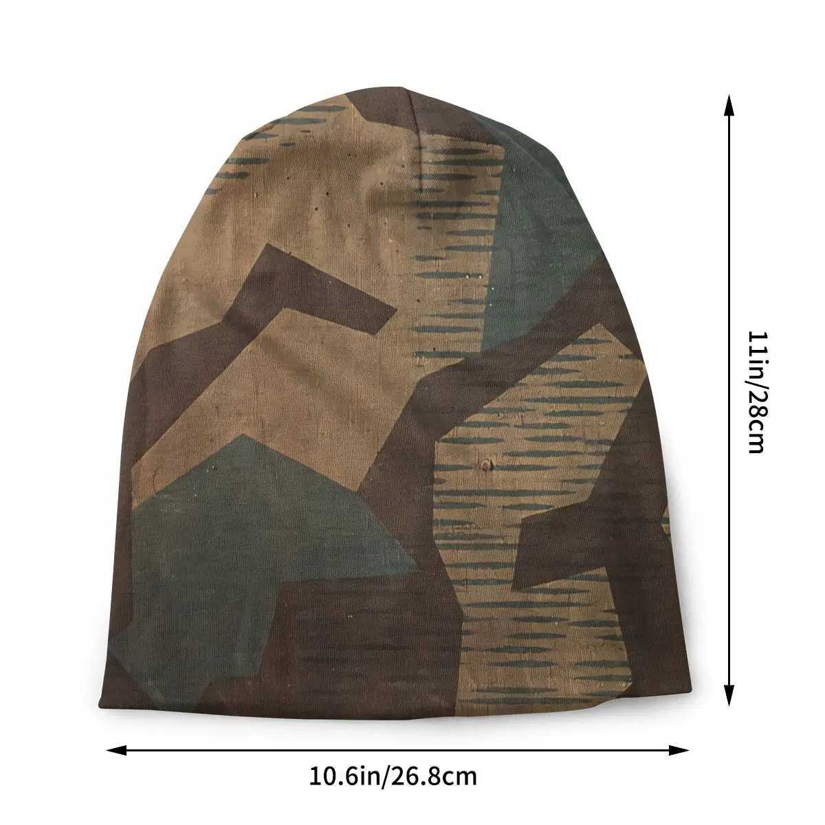 Splintertarn German Ww2 Camouflage Unisex Bonnet Thin Outdoor Sklies Beanies For Men Wen X250212
