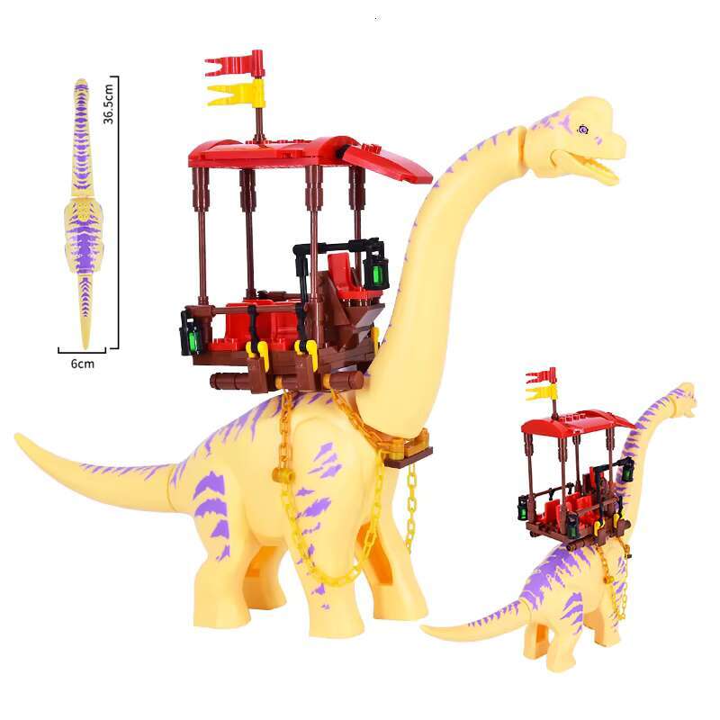 MOC Jurassic World Yellow Brachiosaurus Seat Set Brick Dinosaur Park Character Toy Children's Gift
