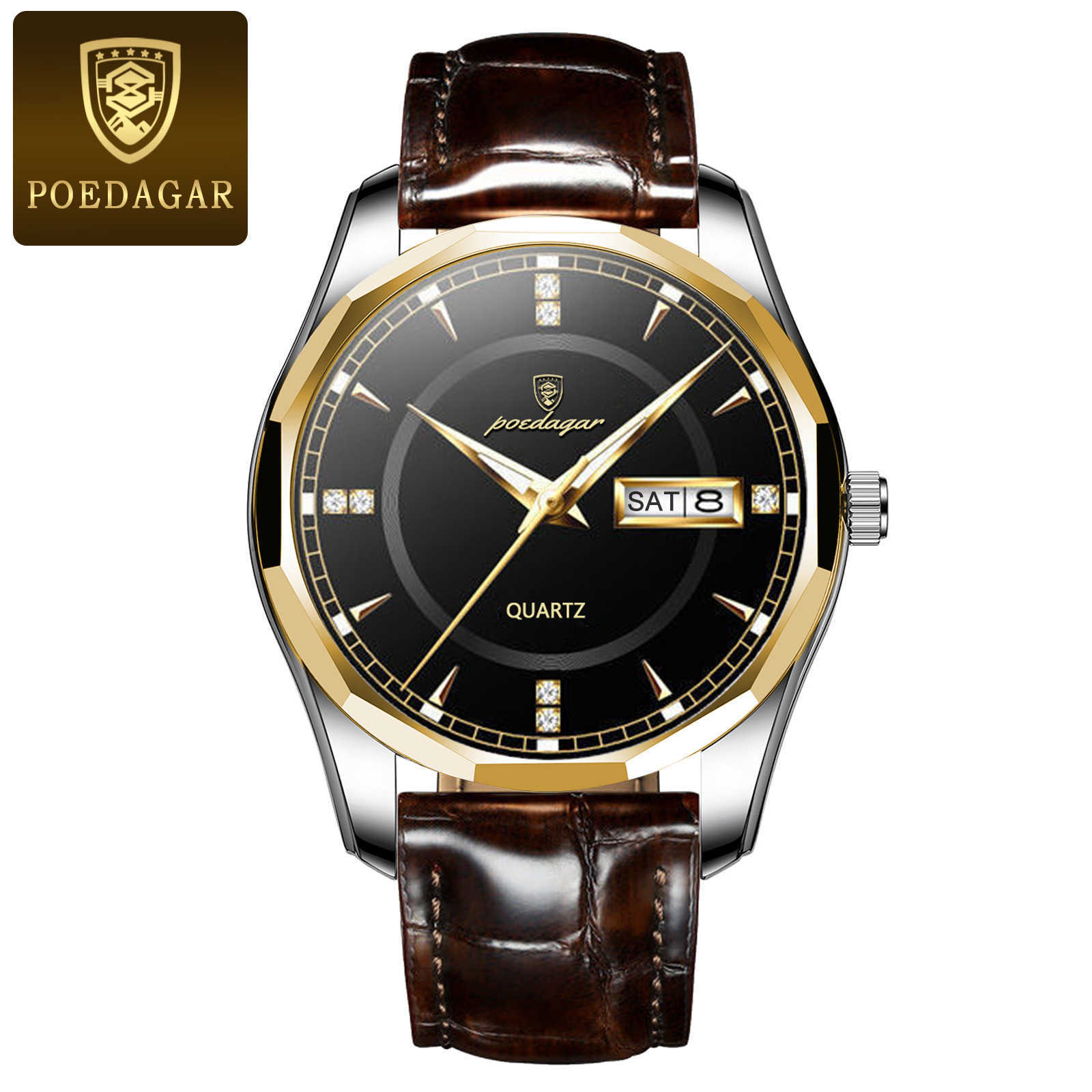 Baida eggplant new trend mens watch mens waterproof tungsten steel calendar quartz watch Tiktok W250212