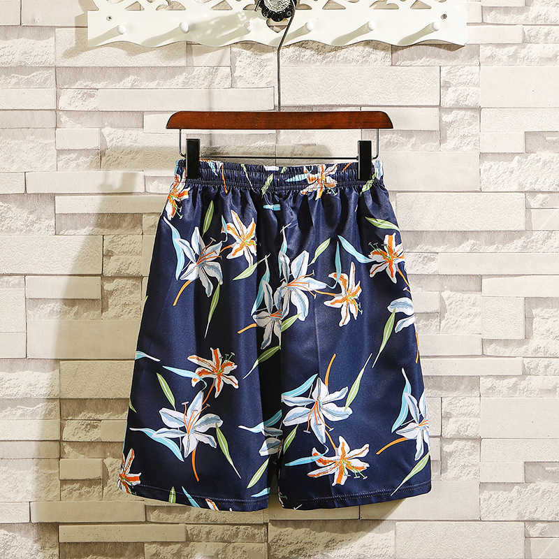 New casual loose beach pants mens five minute quick drying printed thin summer mens shorts W250212