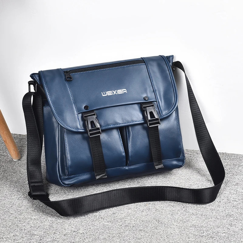 MenS Messenger Shoulder Bag Briefcase PU Leather Crossbody Porter Side Pouch Essentials Cross Male Office Bag Husband 250207