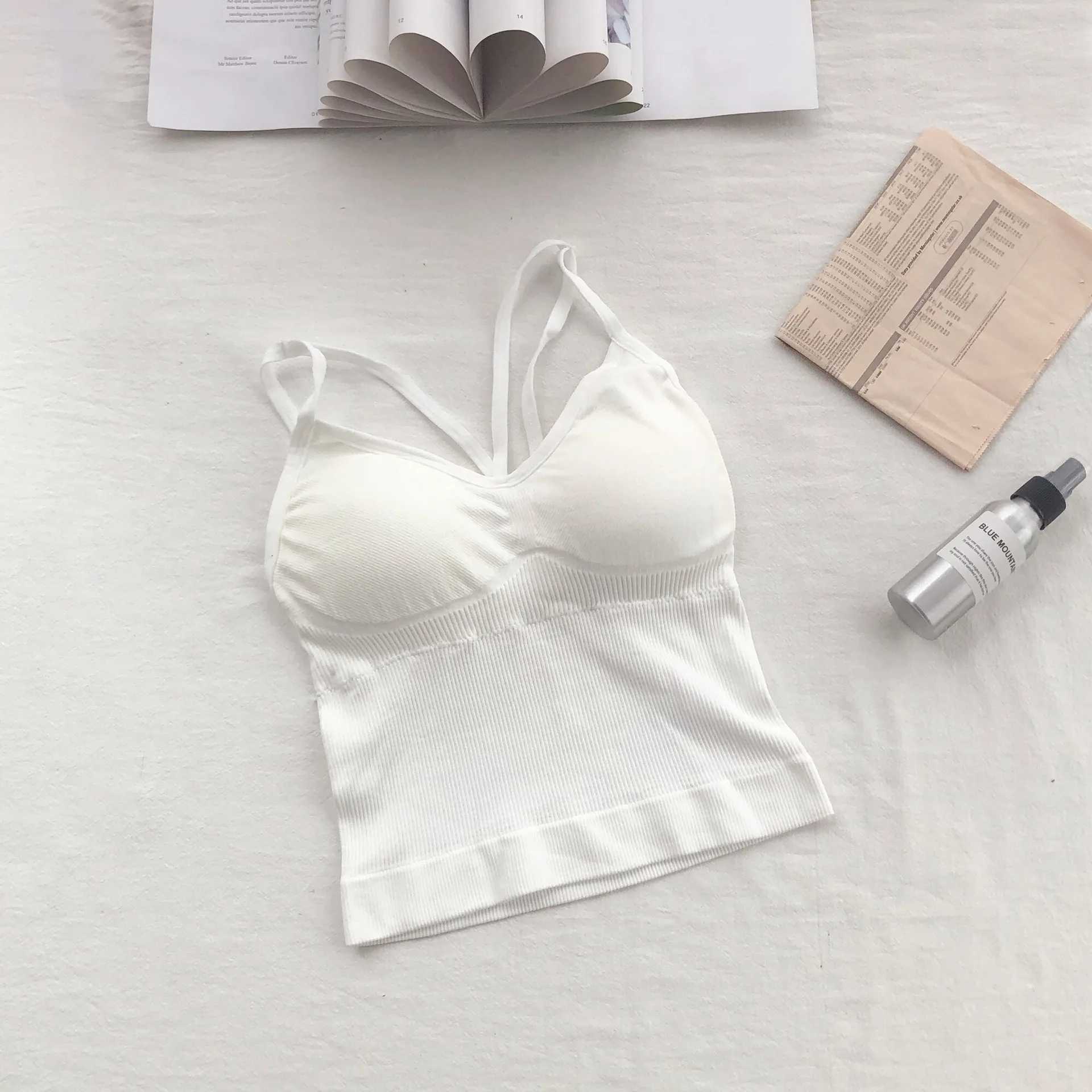 Women Cotton Underwear Push Up Bra Sexy Top Women Suspender Tank Up Fashion Solid Color Lingerie Fe Soft Top BrassreieXJ250212