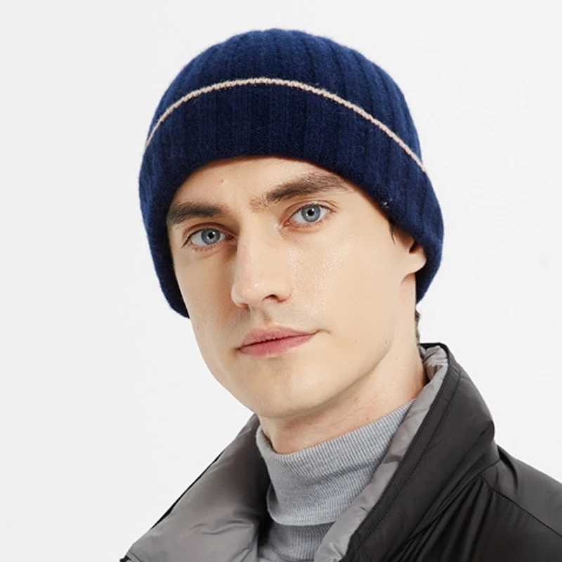 Beanie Men Winter Hat Wool Knit Autumn Warm Skiing Accessory For Outdoor Sports X250212
