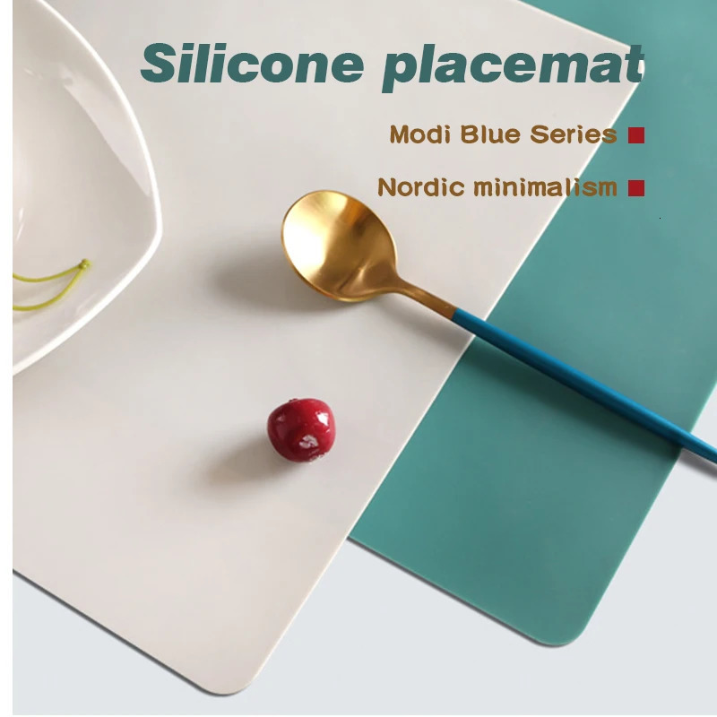 60/40cm Oversized Food Grade Silicone Waterproof Placemat Heat Insulation Anti-Sding Washable Table Mat For Kitchen Dinner 250206