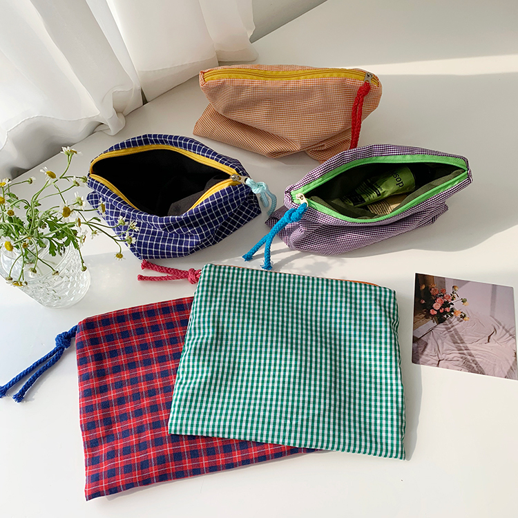 2025 HOT College Style Contrast Color Portable Zipper Cosmetic Bag Organizer Travel Handbags Toiletry Makeup Pouch swissmilitary