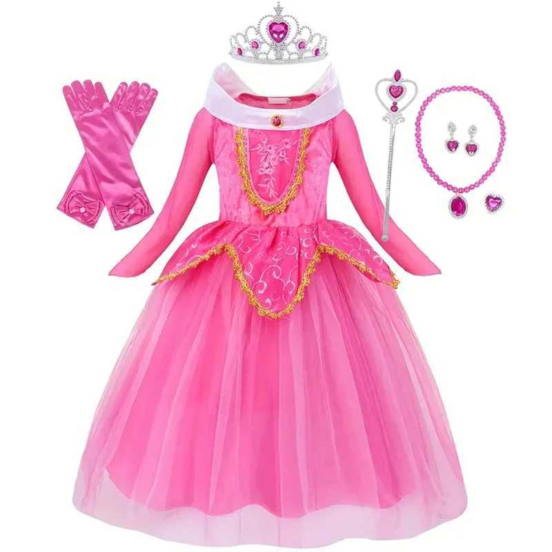 Girls Peach Princess Dress Game Role Playing Cosplay Costume Birthday Par Stage Performace Outfits Kids Carnival Fancy ClothesXJ250117