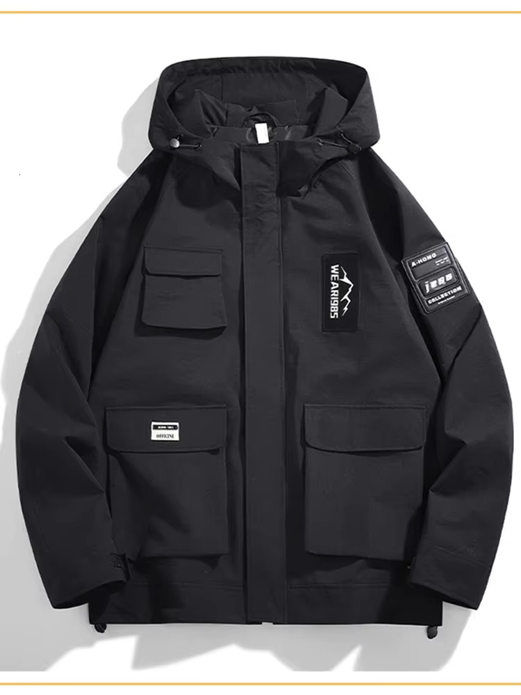 Men's Outdoor Windproof Cargo Multi-Pocket Casual Hoodie Sports Camping Jogging Military Tactical Plus Size Jacket 8Xl