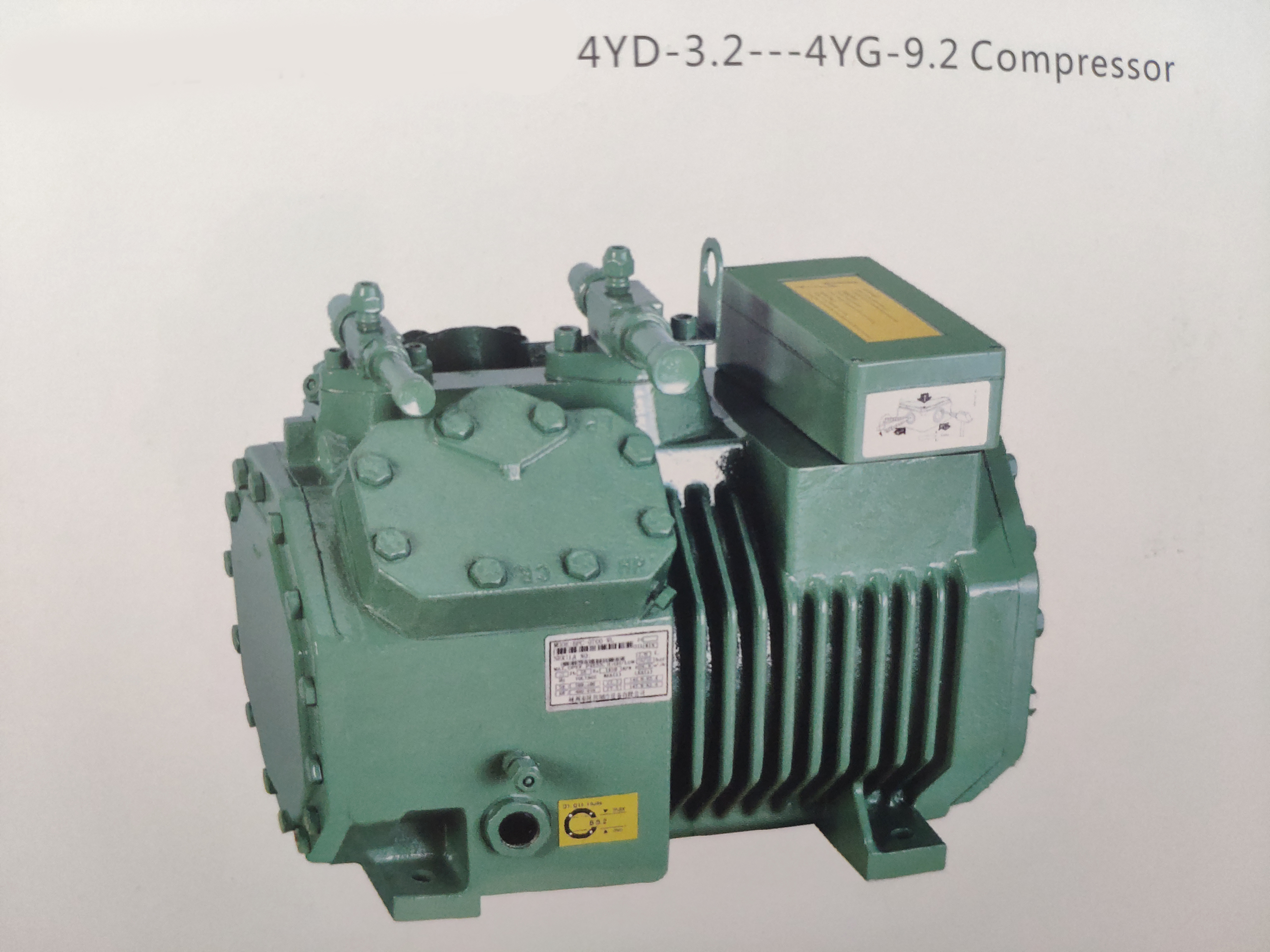 Semi-Closed Piston Refrigeration Compressor Series 4YG-5.2 ~ 4YG-9.2 for Medium & High Temperature Applications