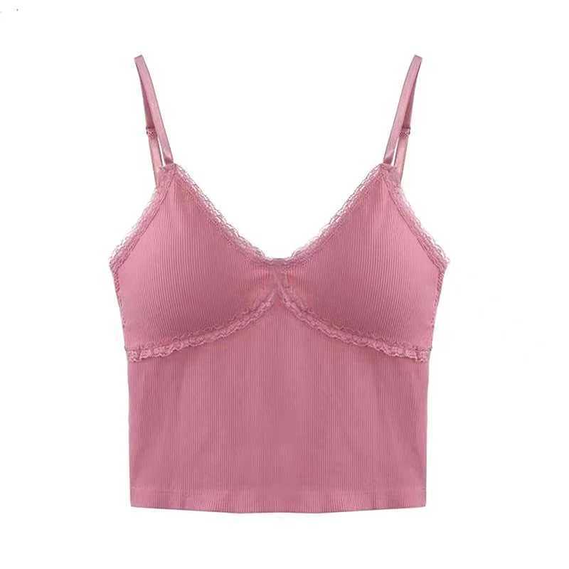 Women Summer 2025 Lace Fashion Tank Top Fe Korean Style V Neck Sveless Sexy Blouse Cropped KnitwearXJ250212