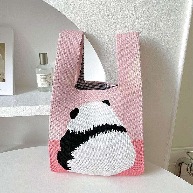 Ins New Small Female Internet Celebrity Knitted Handheld Tote for Portable Storage and Versatile Korean Version Shoulder Bag