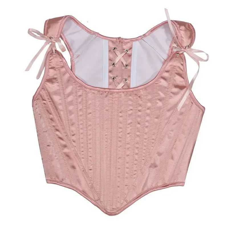 Satin Bandage Waist Trainer Body Shapers Women Corset Fashion Slimming Tank Top Sexy Shapewear Woman Clothes Fajas StreetwearXJ250212