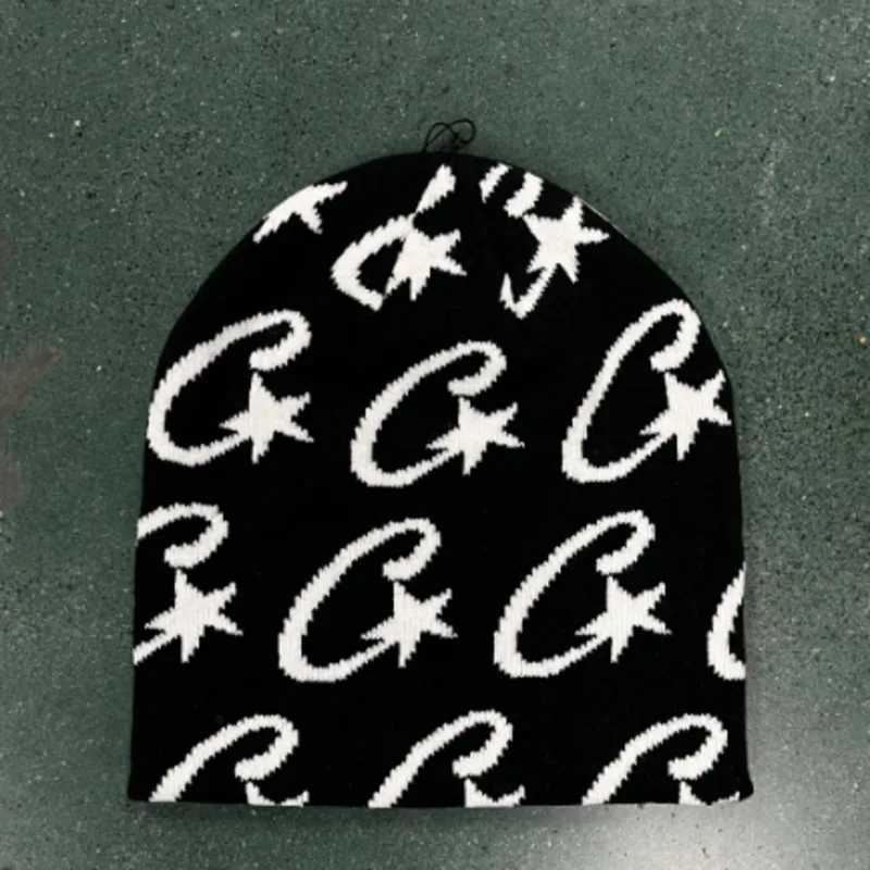 Knitting Cap Monogram Beanie Bonnet Y2k Beanies Fashion Print Men Wens Cap Warm Winter Hats Fashion Wool Cold Caps X250212