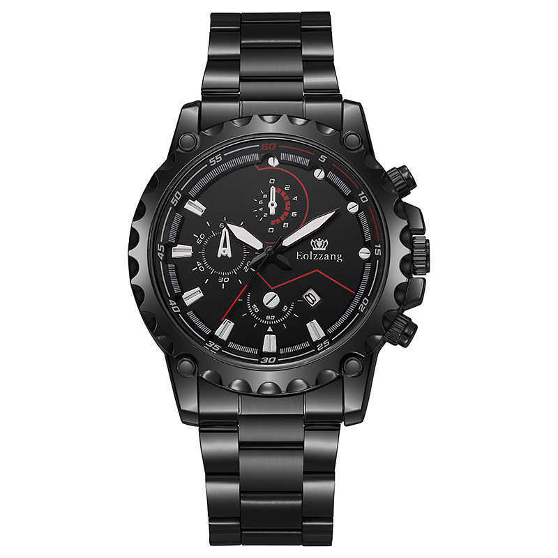 Eolzzang2023 new mens student black internet celebrity waterproof sports fashion trend stainless steel watch W250212